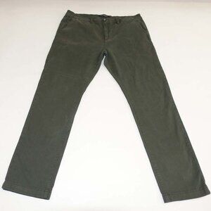 Liverpool Men's Chino Pants 36 x 30 Green Mid Rise Flat Front Cotton Trouser